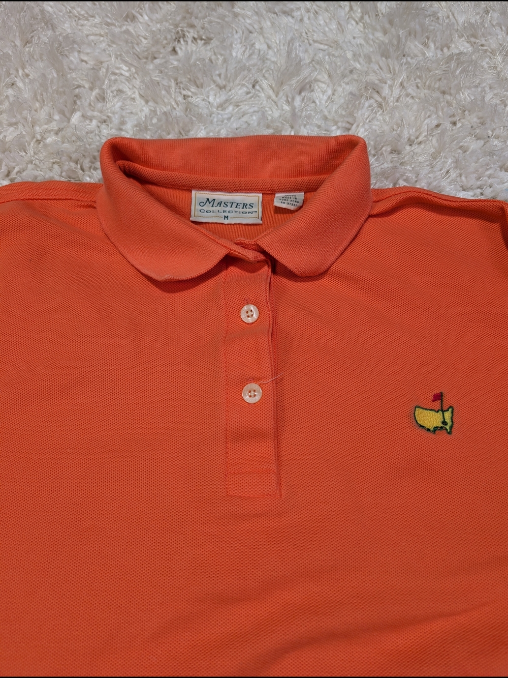 Masters Orange Golf Logo Polo Top